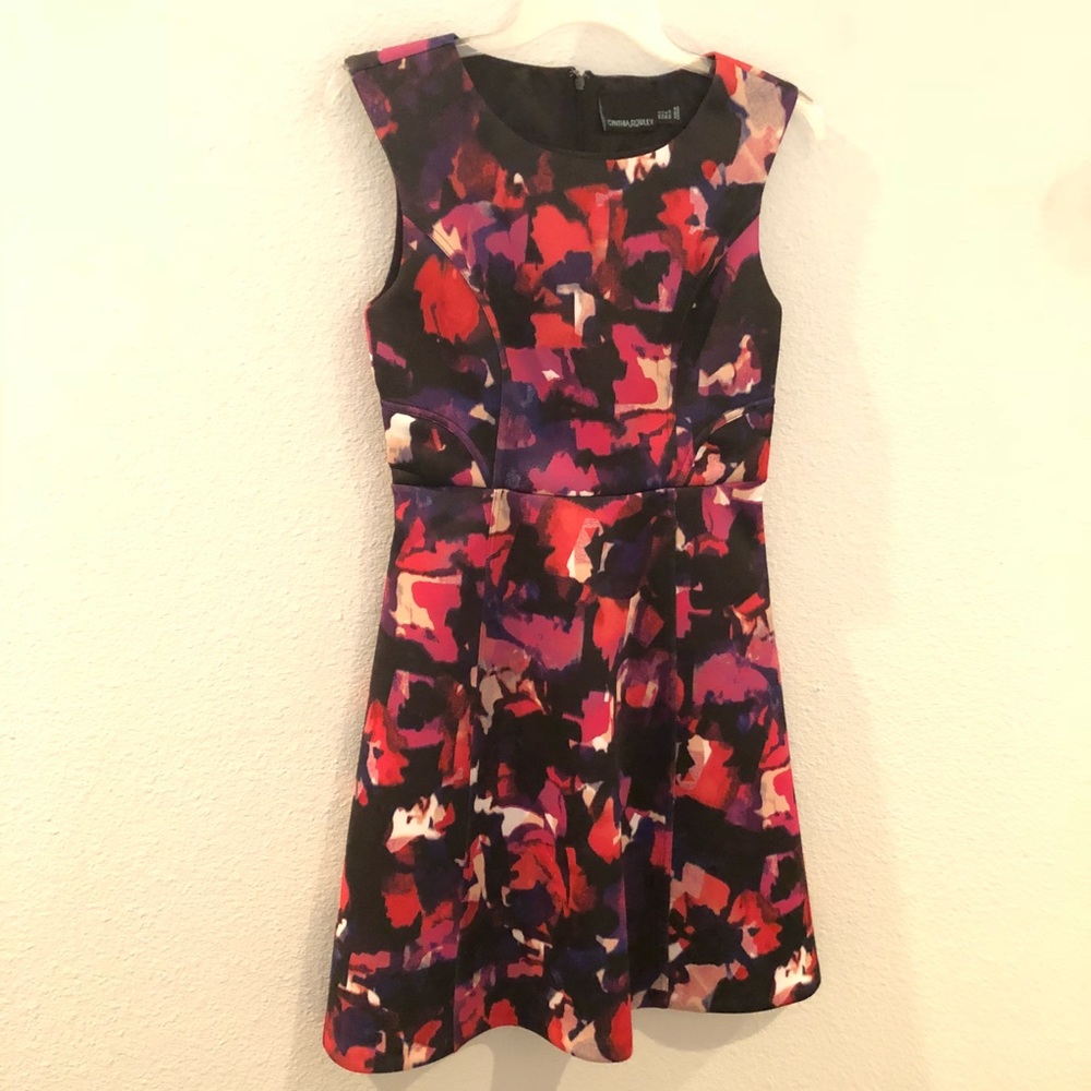 Multicolored pink and black dress